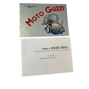 Moto Guzzi Motorcycle Motociclo Catalog Brochure With Extra Flyer 1950's Vintage